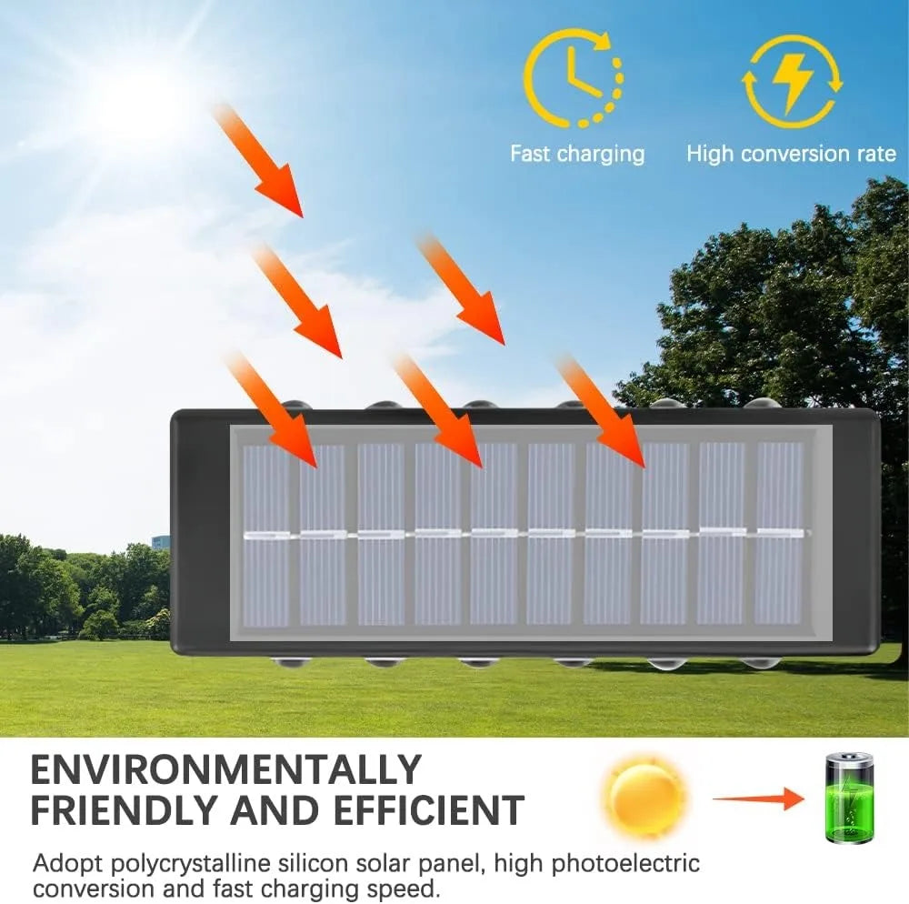 1pc 2/4/6/8/10/12LEDs Solar LED Wall Lights, Outdoor Wall Lamp For