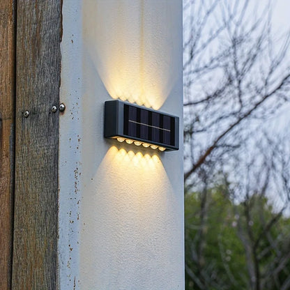 1pc 2/4/6/8/10/12LEDs Solar LED Wall Lights, Outdoor Wall Lamp For