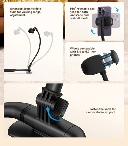 Baseus Flexible Phone Holder Universal Neck Hanging Neck Lazy Cell Phone Desk Mount Bracket for iPhone 17 Air 16 Pro Max Stand