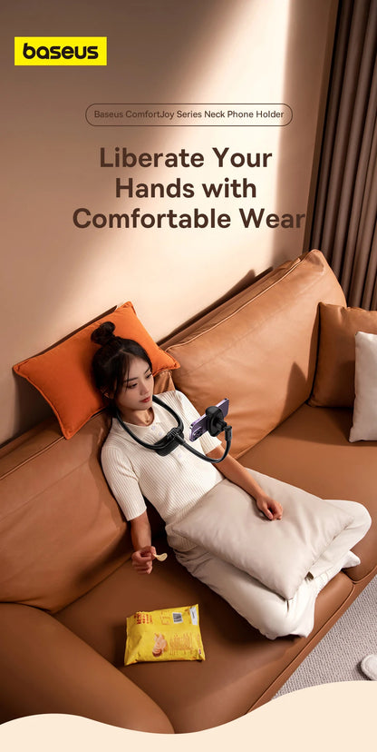 Baseus Flexible Phone Holder Universal Neck Hanging Neck Lazy Cell Phone Desk Mount Bracket for iPhone 17 Air 16 Pro Max Stand